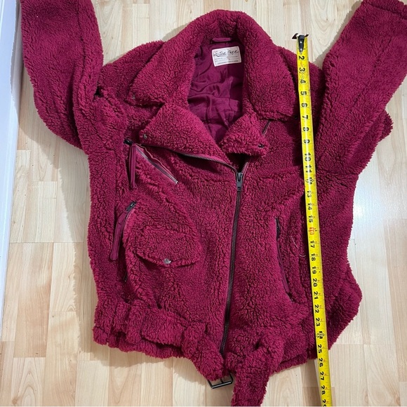 FREE PEOPLE Womens So Cozy Slouchy Moto Jacket Fuzzy Fleece Size Large - Picture 3 of 9
